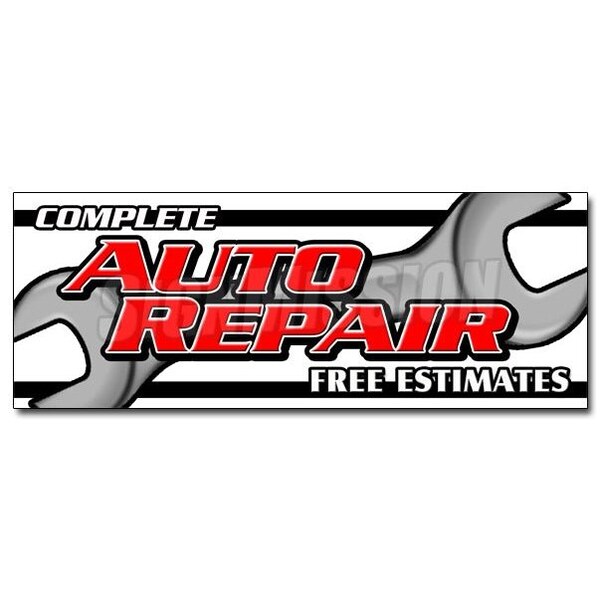 Signmission COMPLETE AUTO REPAIR FREE ESTIMATESsticker cars a/c brakes muffler, D-12 Complete Auto Repair Fre D-12 Complete Auto Repair Fre - main